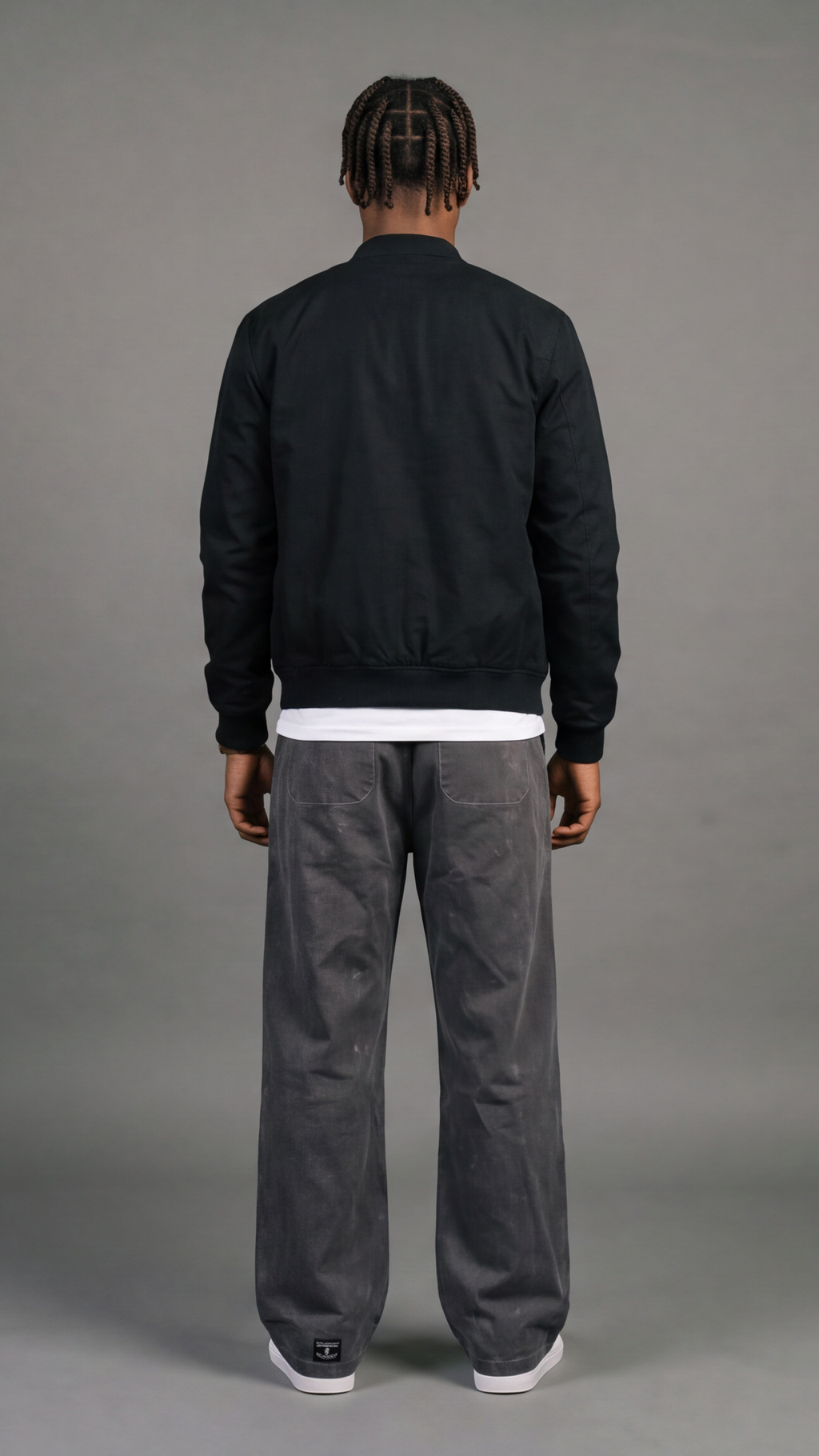 Washed Effect Pleated Trousers - back