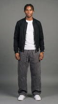 Washed Effect Pleated Trousers - Anthracite Grey
