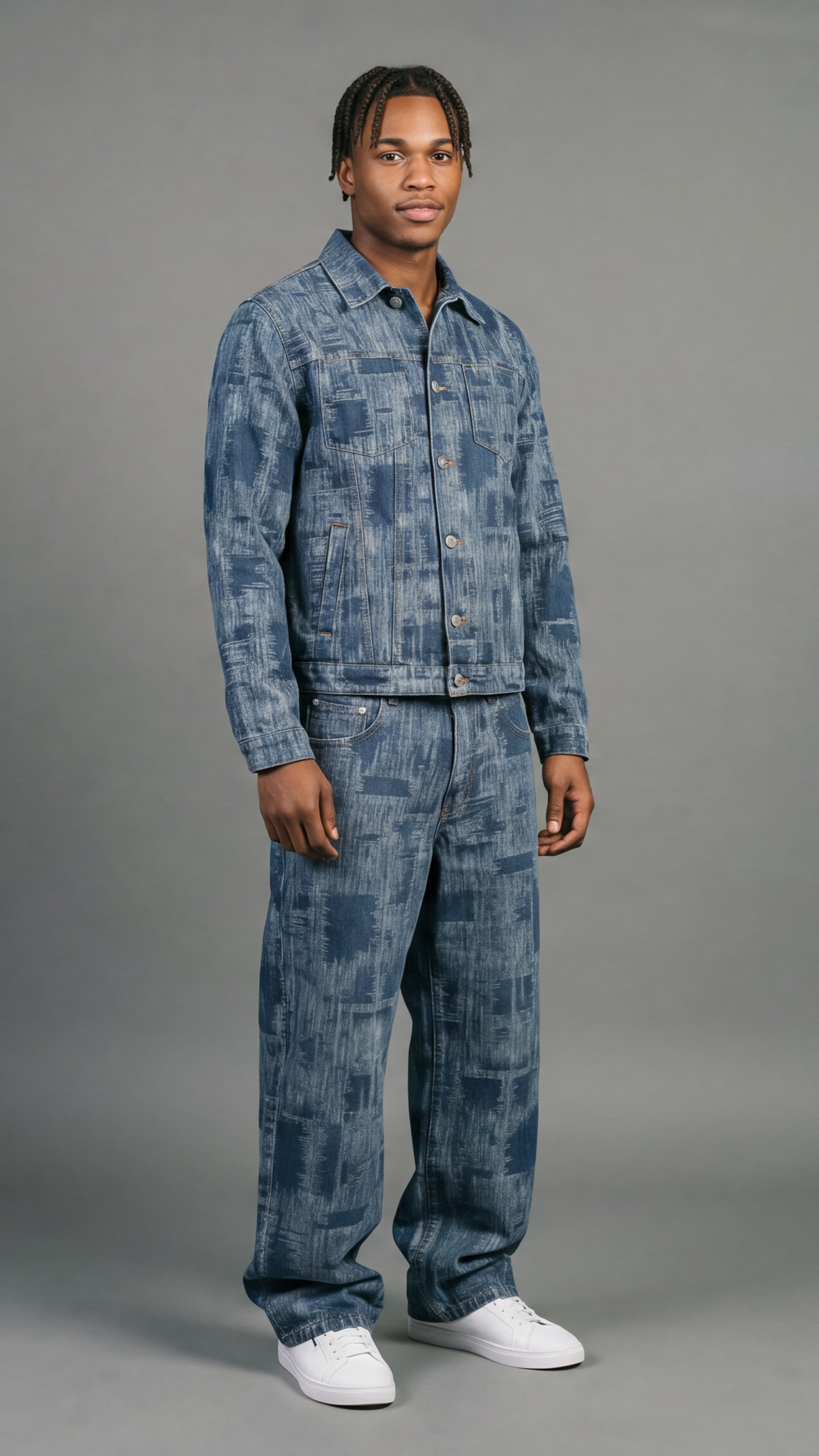 Jacquard Printed Set - Blue, closed