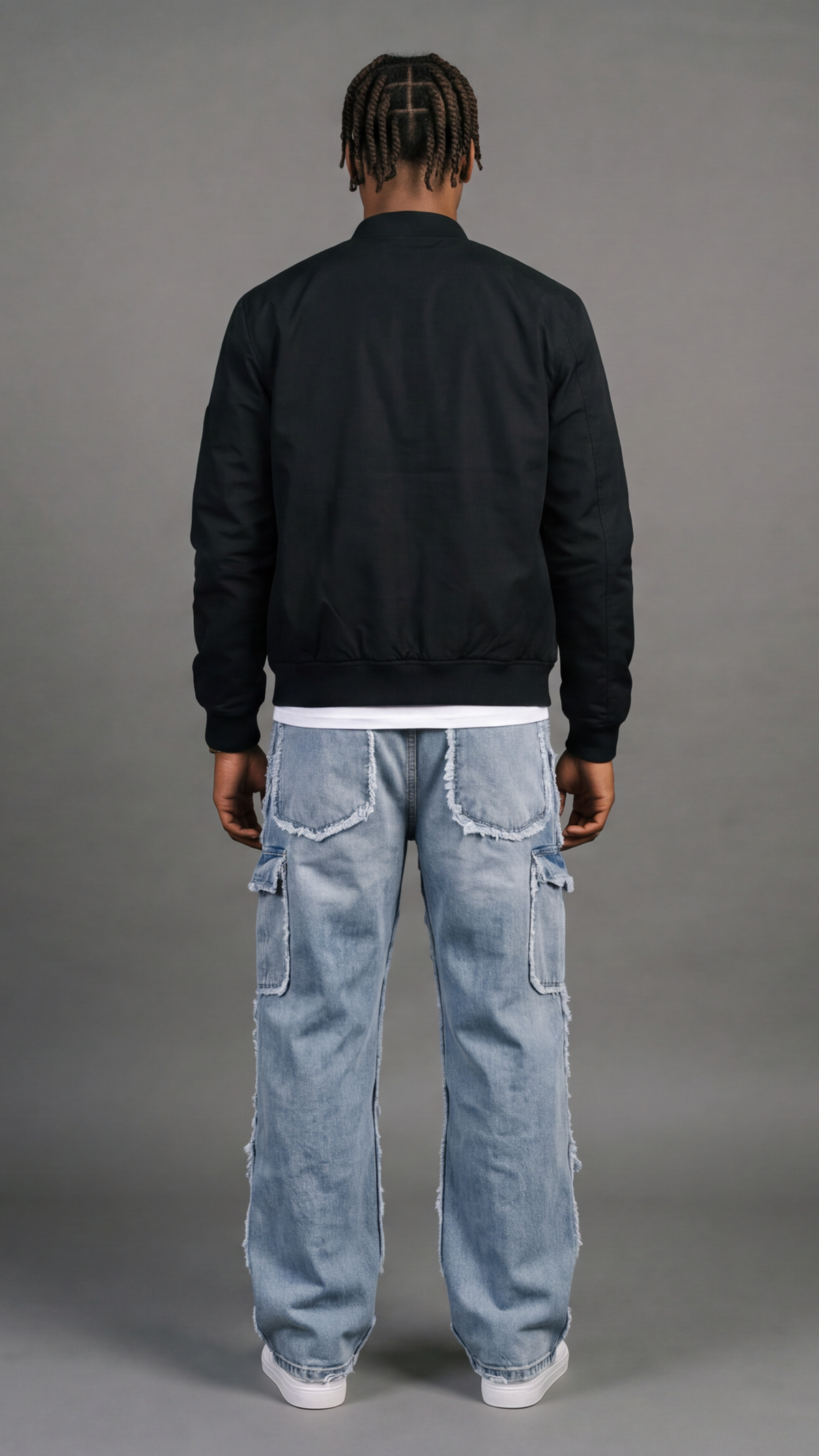 Deconstructed Multi-Pocket Cargo Jeans - back