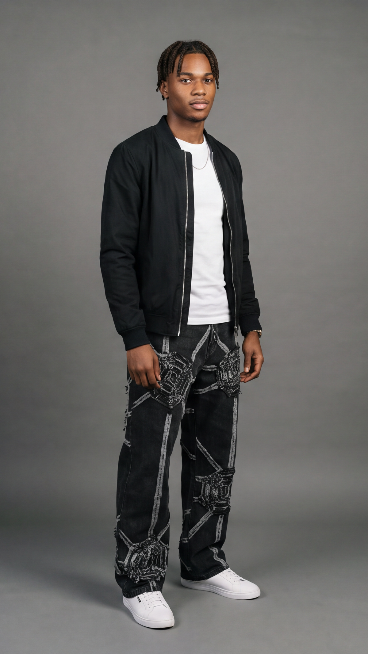 3D Geometric Jeans - side