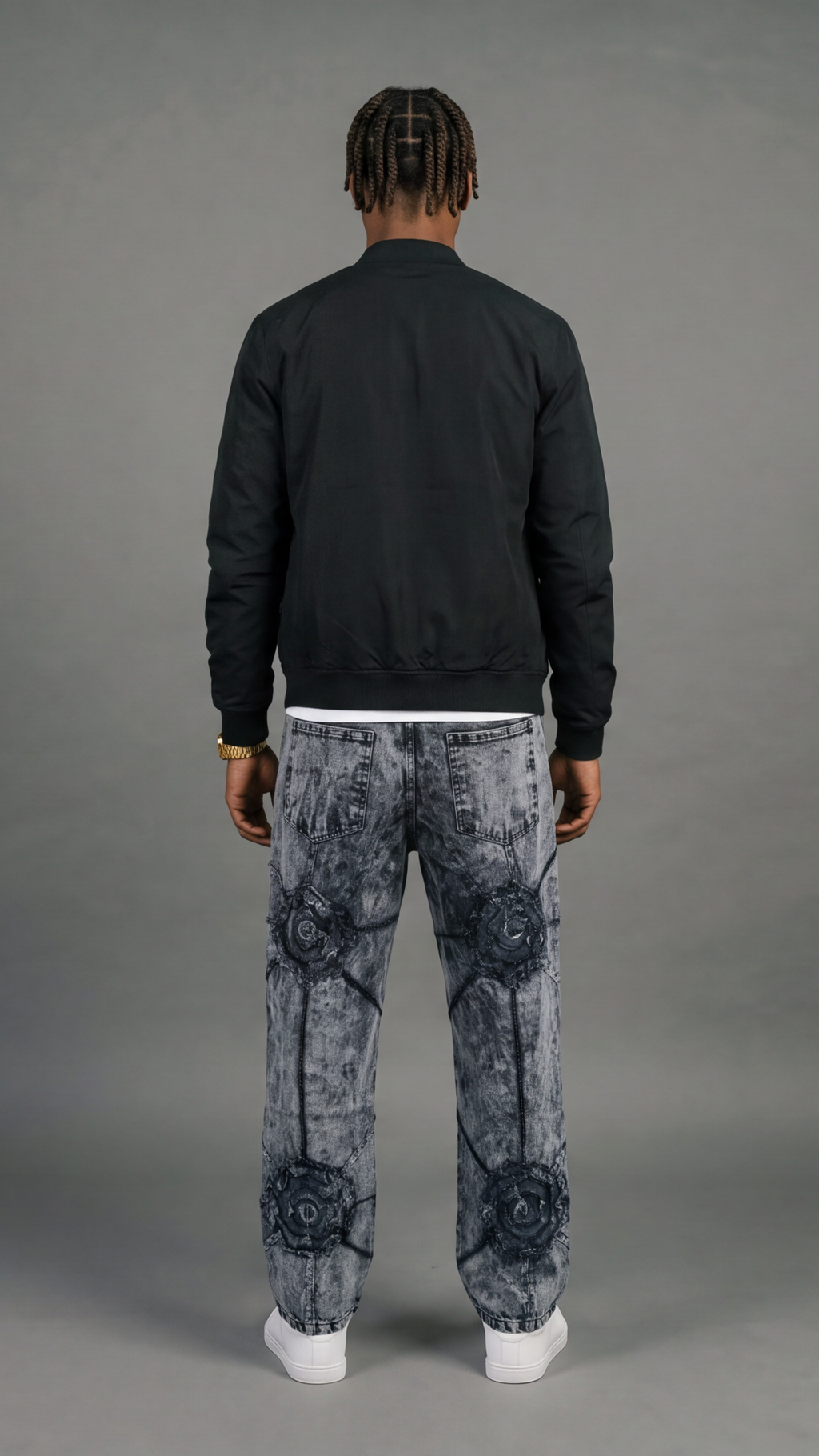 3D Roses Jeans - back