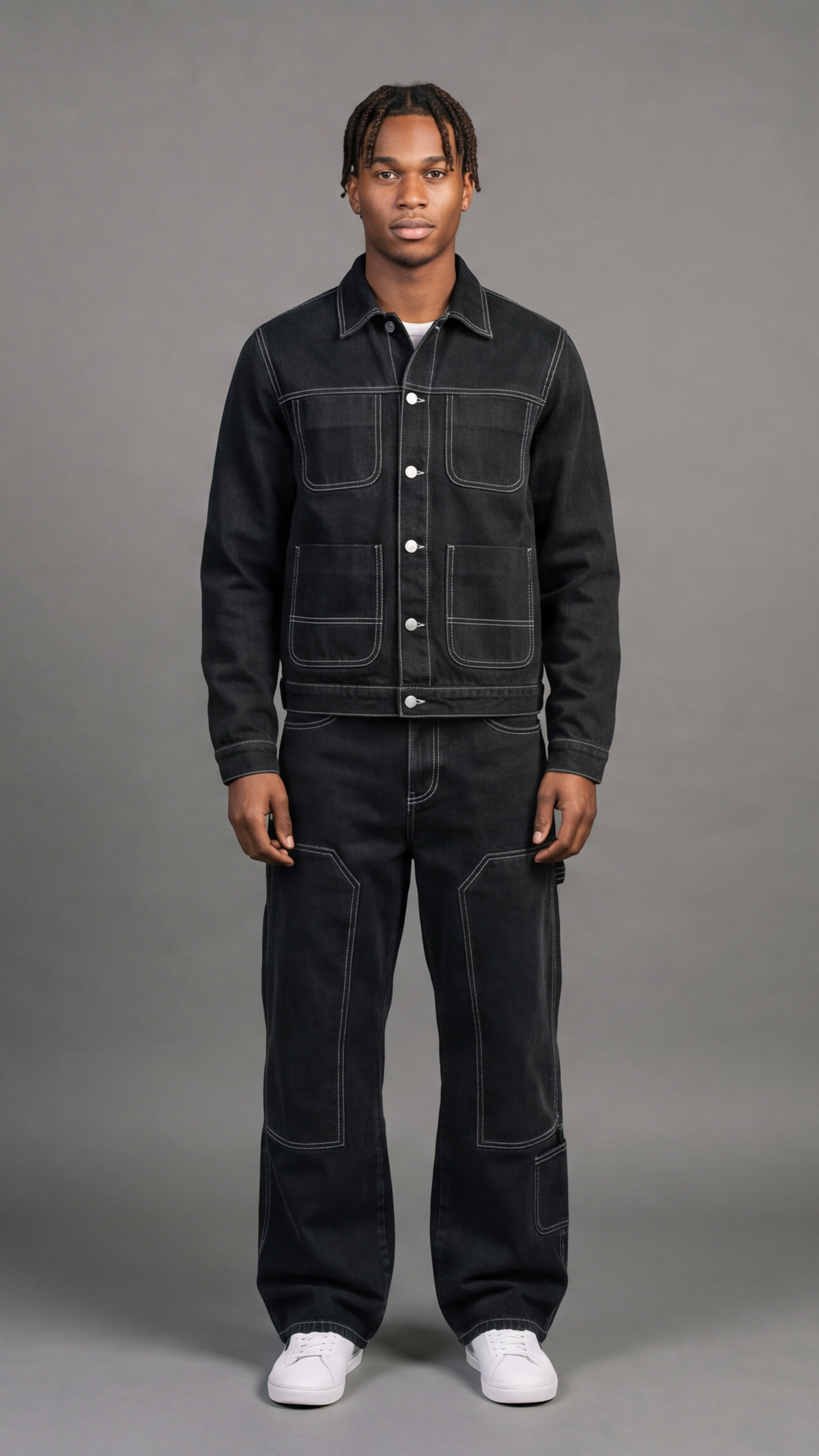 Contrast Stitch Set - Black