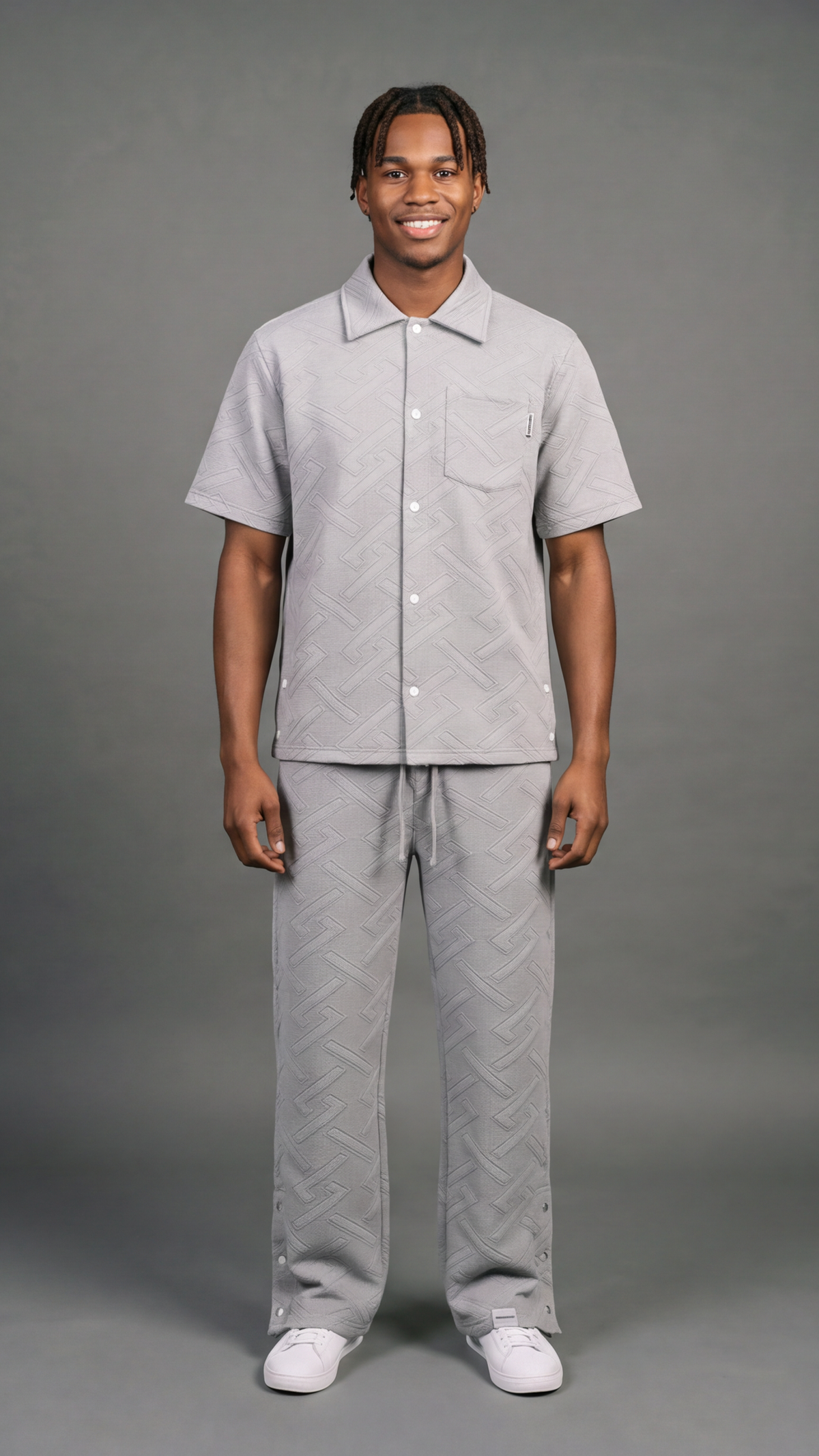 Monogram Jacquard Set - Grey