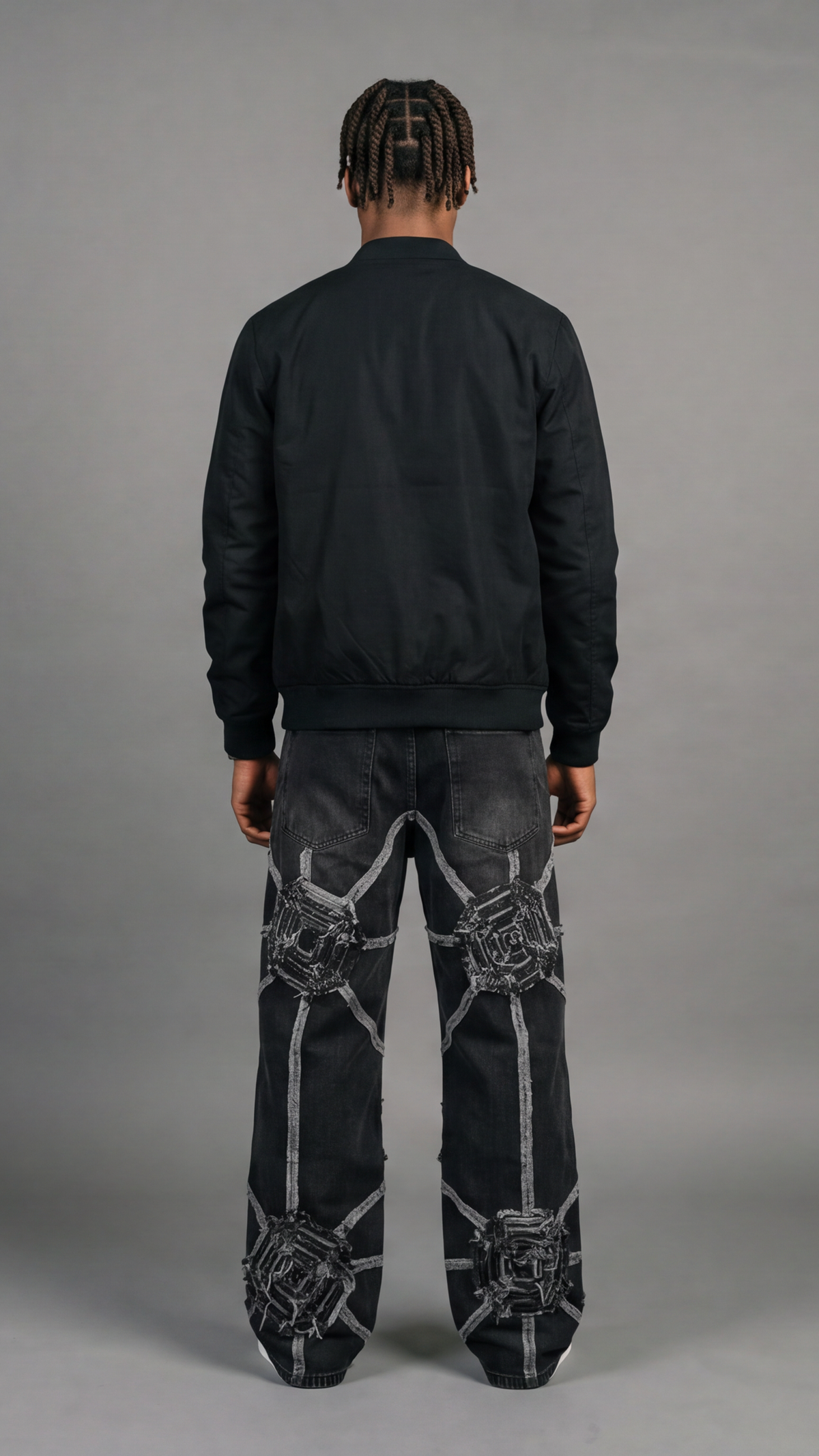 3D Geometric Jeans - back