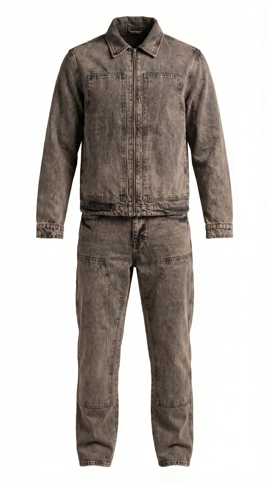 Washed Zip Set - jacket and trousers