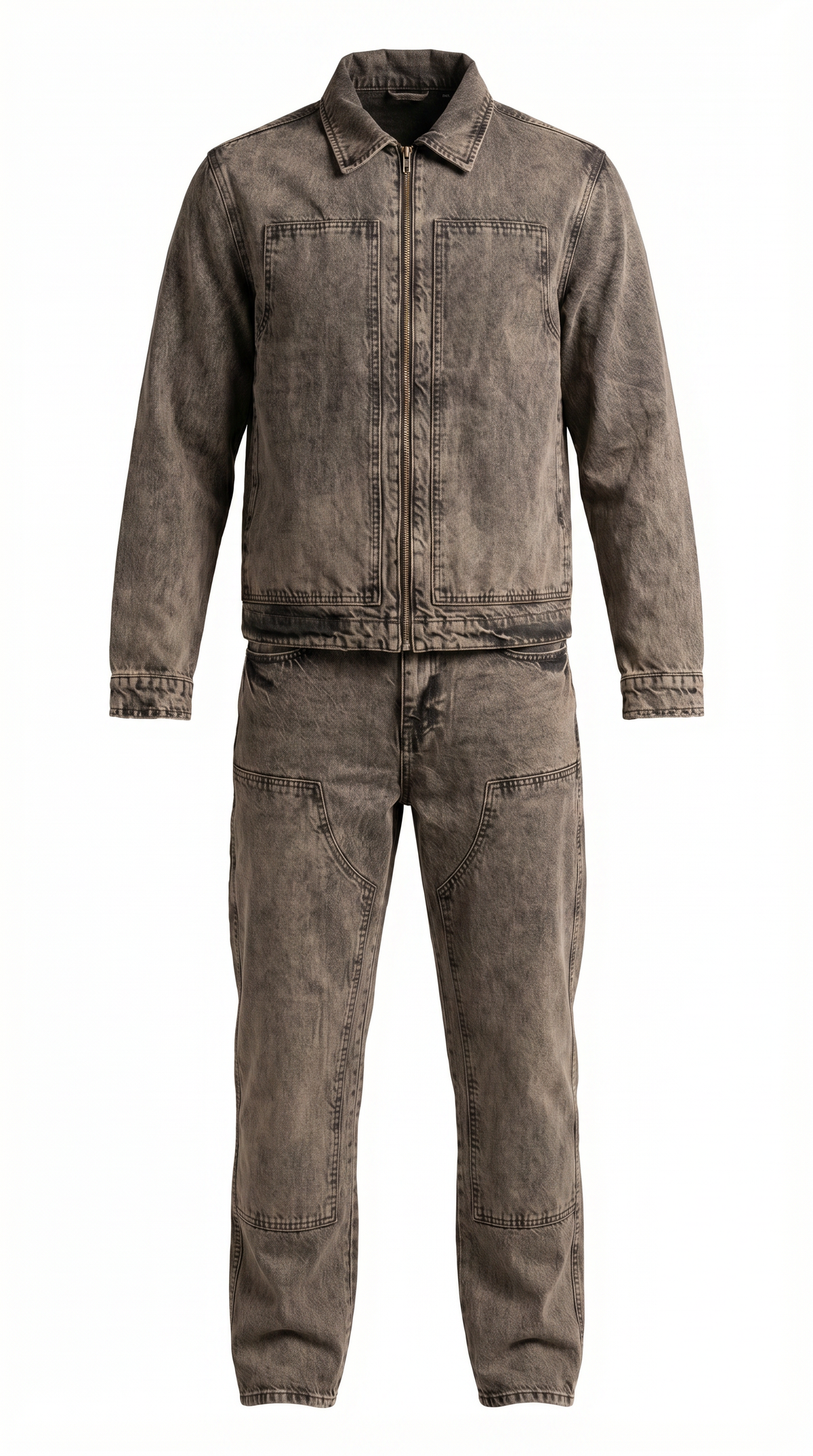 Washed Zip Set - jacket and trousers