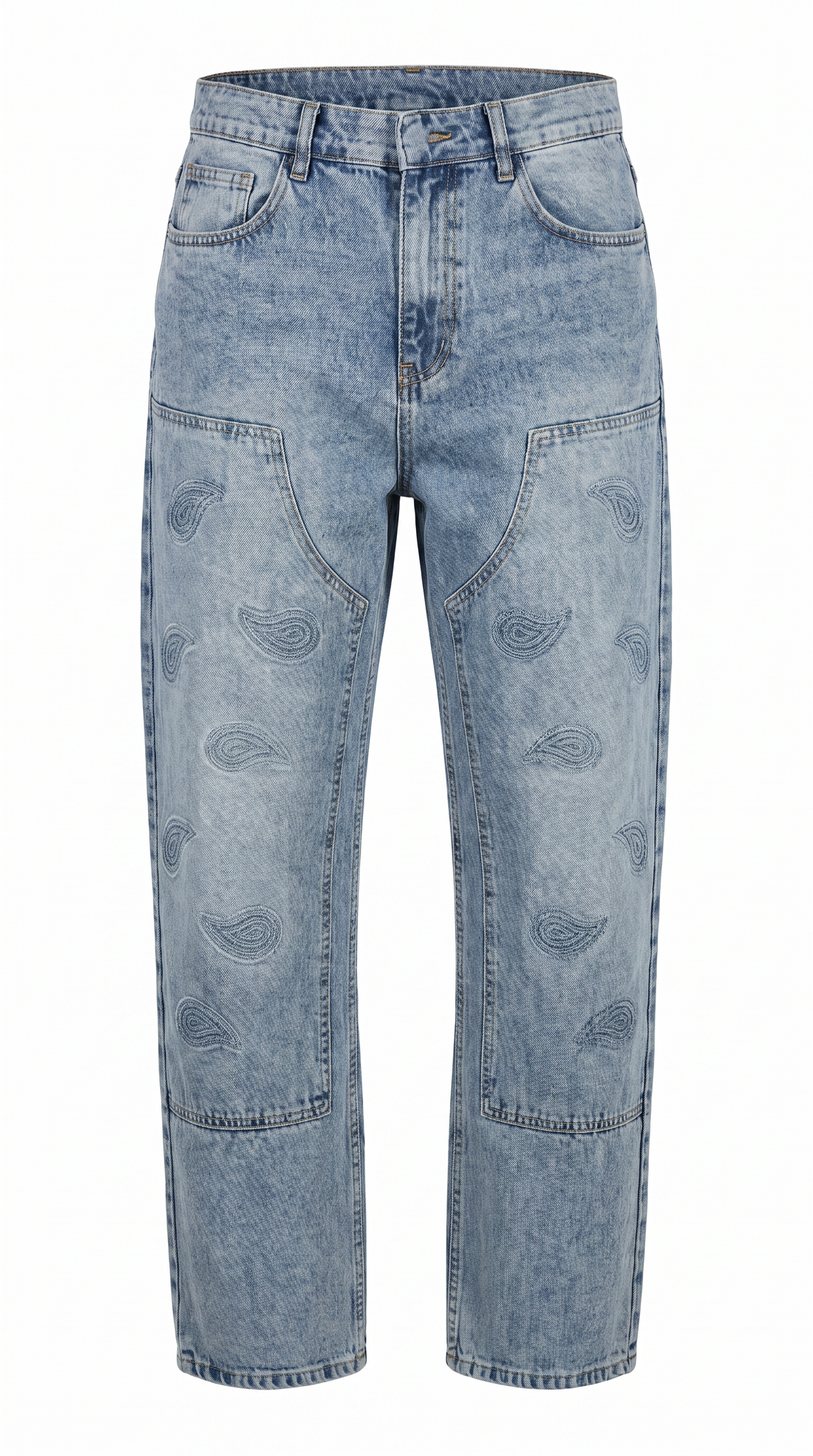 Paisley Embroidery Set - jeans paisley pattern detail