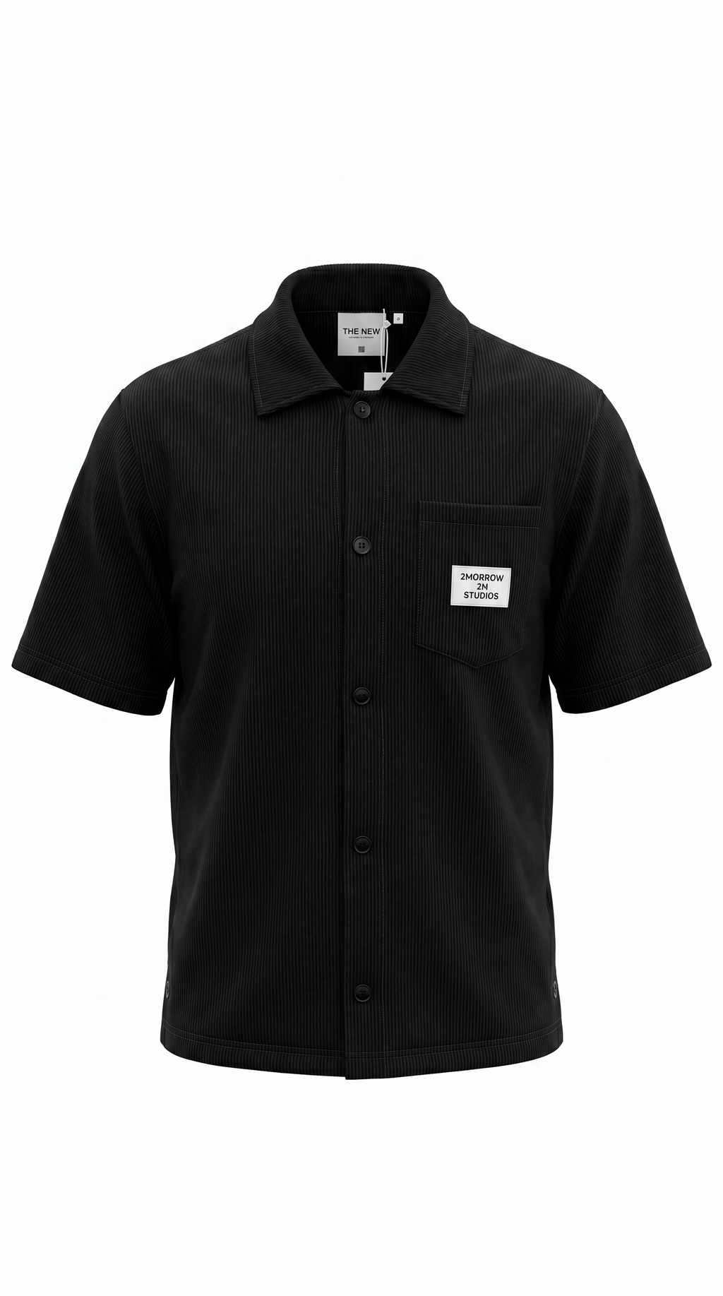 Striped Texture Set - Black - shirt with brand label detail