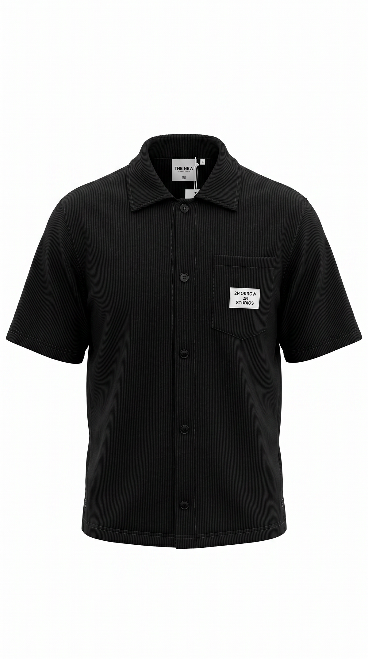 Striped Texture Set - Black - shirt with brand label detail