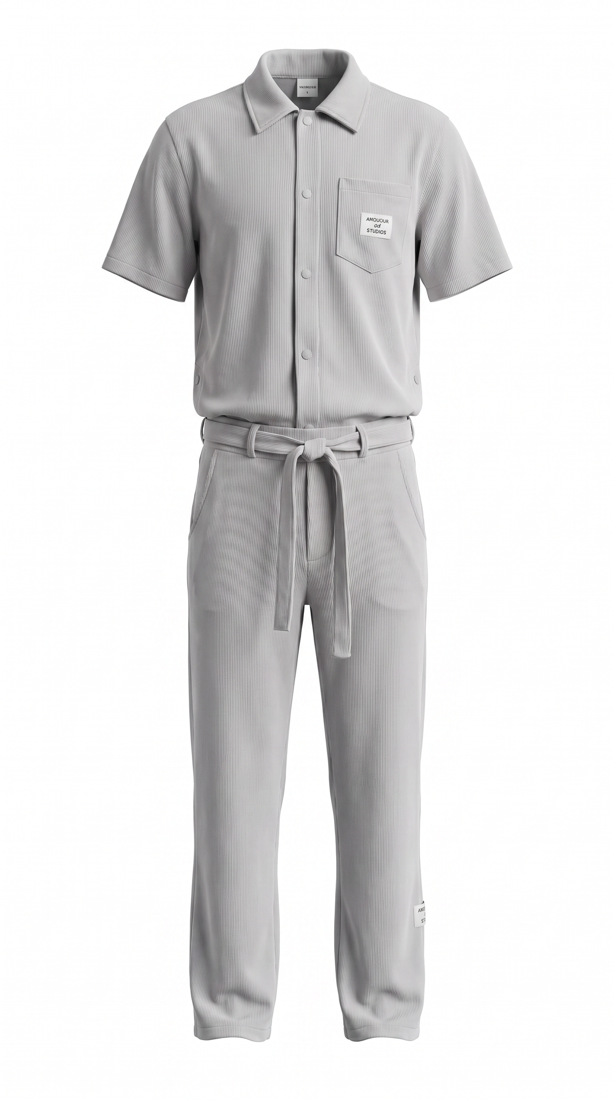 Striped Texture Set - Grey - shirt and trousers